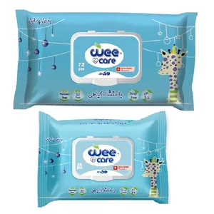 دستمال مرطوب کودک وی کر مدل عصاره جو و روغن پنبه دانه 2 بسته 20 عددی و 72 عددی