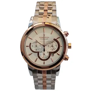 ساعت مچی عقربه‌ای مردانه رومانسون مدل بندفلزی سه موتور کرنوگراف ضدآب GOLDEN