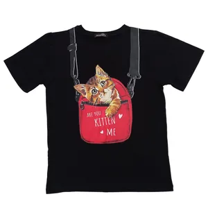 تی شرت آستین کوتاه زنانه رزیکا مدل گربه