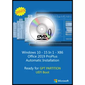 سیستم عامل Windows 10 X86 2023 15 IN 1 UEFI DVD 9 - Office 2019 Pro Plus نشر مایکروسافت