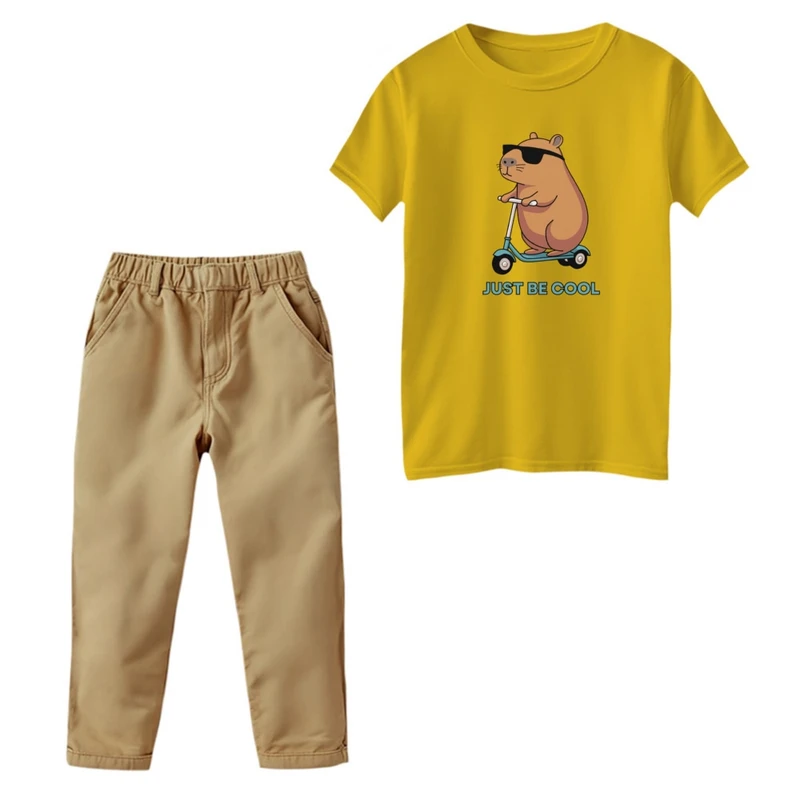 ست تی‌شرت و شلوار پسرانه مدل اسکوتر سوار