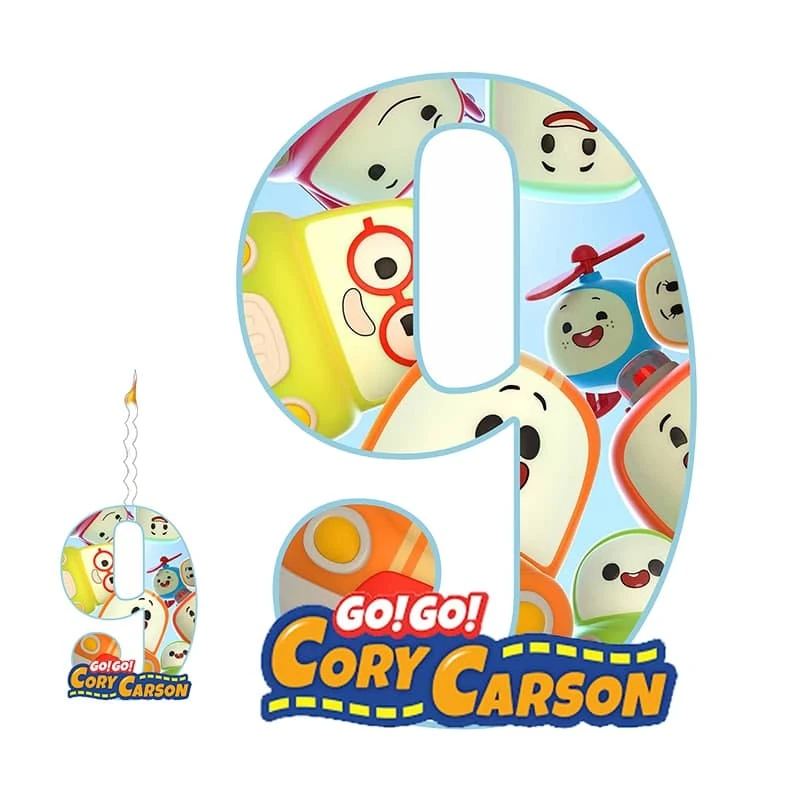 استند تولد مدل عدد 9 طرح کوری کارسن به همراه شمع