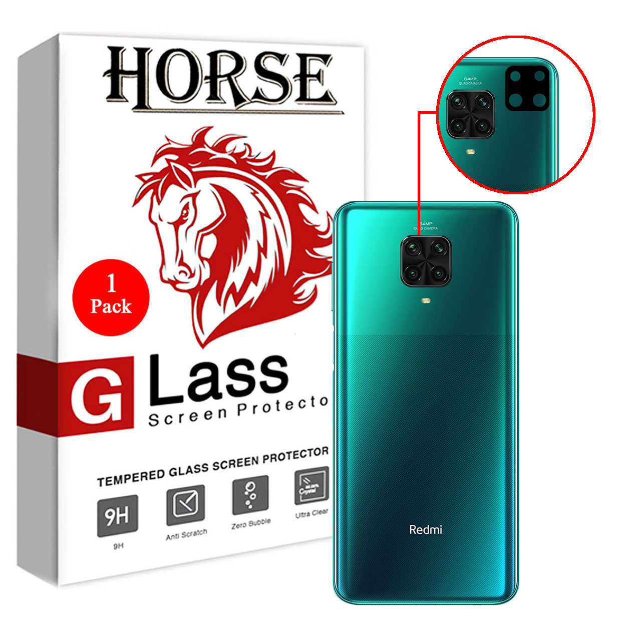 محافظ لنز دوربین سرامیکی هورس مدل HBL مناسب برای گوشی موبایل شیائومی Redmi Note 9 Pro