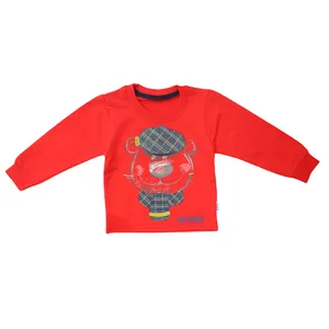 تی شرت آستین بلند پسرانه مدل هت بییر رنگ قرمز