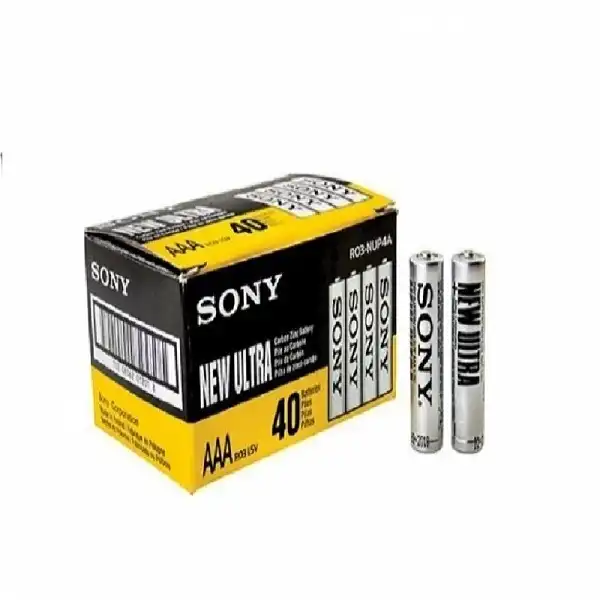 باتری نیم قلمی سونی مدل R03 بسته 40 عددی