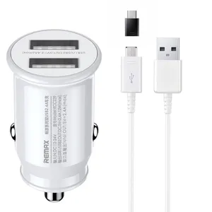 شارژر فندکی 12 وات ریمکس مدل RCC239 به همراه کابل تبدیل USB-C / microUSB