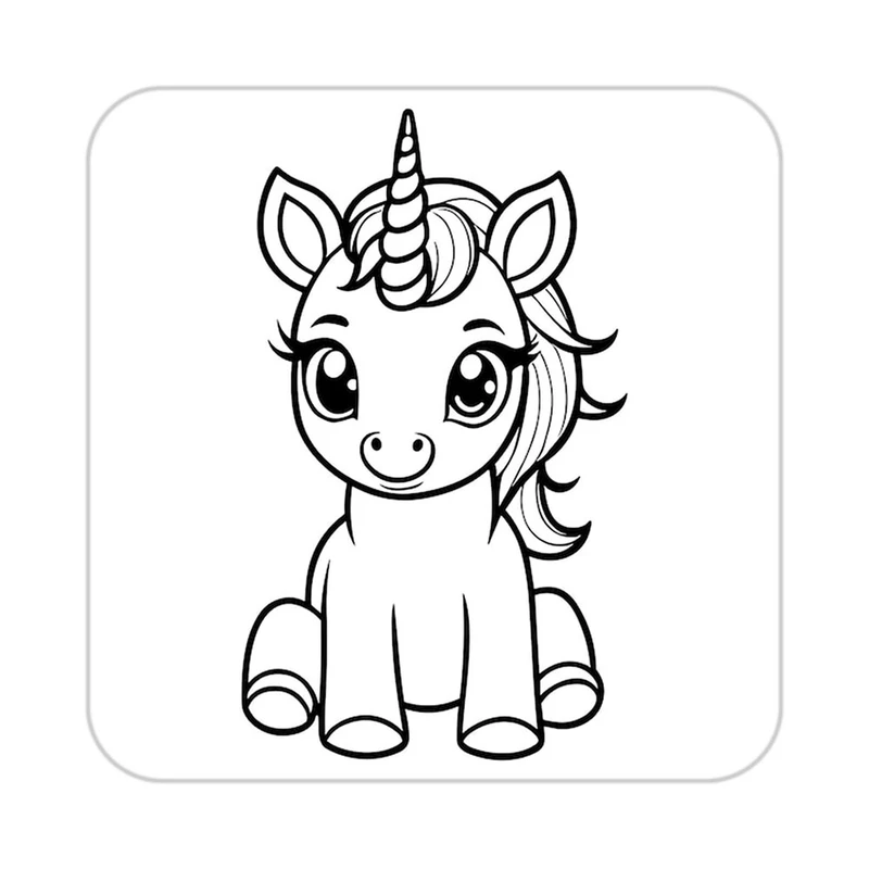 زیر لیوانی کاکتی طرح اسب تک شاخ و یونیکورن مدل mp31673