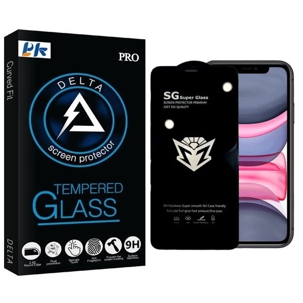 محافظ صفحه نمایش پي كي مدل Super Glass مناسب برای گوشی موبایل اپل Iphone 11 /XR