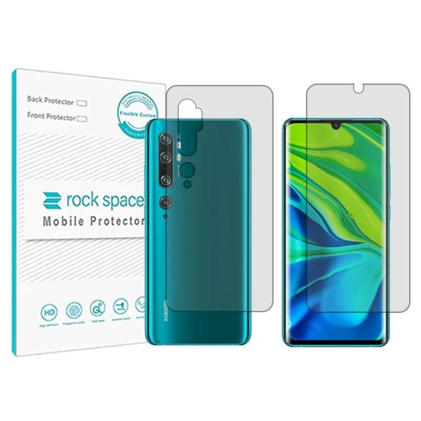 محافظ صفحه نمایش شفاف راک اسپیس مدل HyGEL مناسب برای گوشی موبایل شیائومی Mi CC9 Pro به همراه محافظ پشت