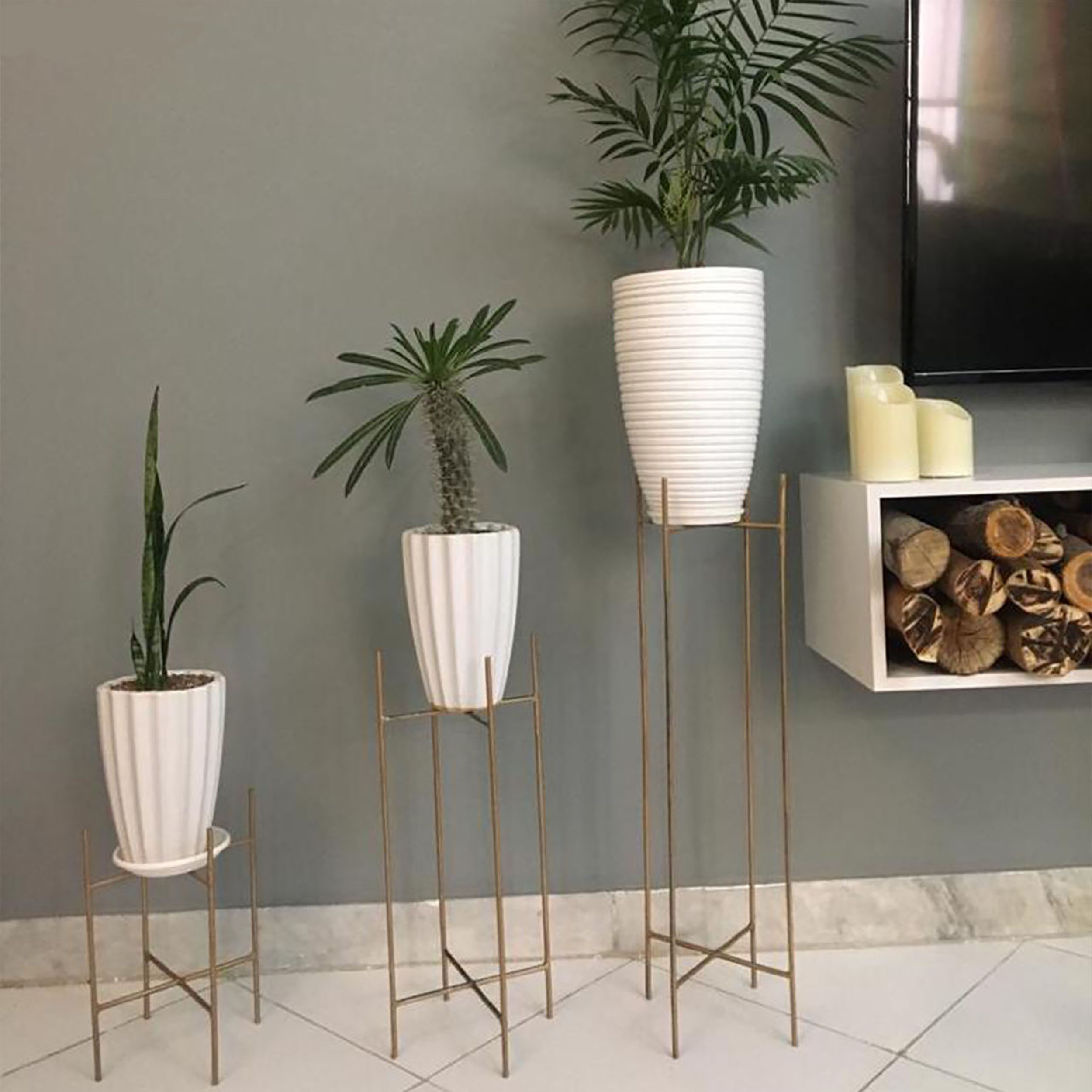 استند گلدان مدل فلزی مجموعه 3 عددی