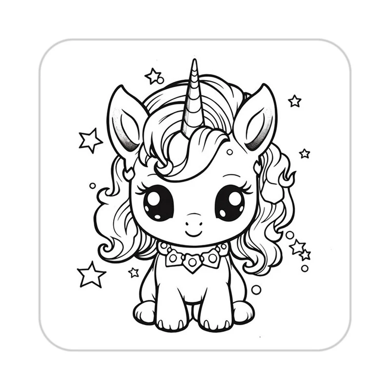 زیر لیوانی کاکتی طرح اسب تک شاخ و یونیکورن مدل mp30257