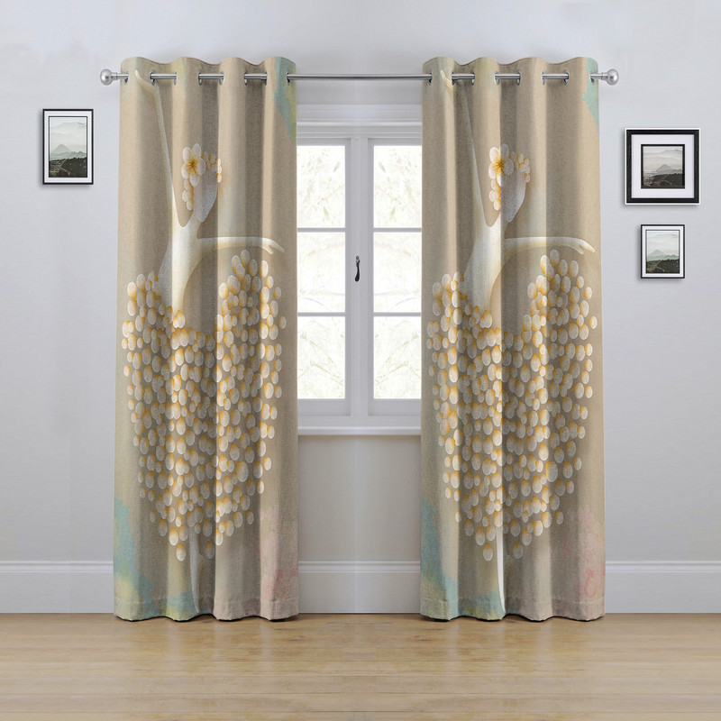 پرده مدل پانچی طرح باله سایز 280x145 سانتی متر