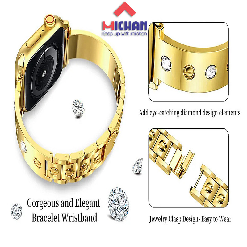 بند میچان مدل Cartier مناسب برای اپل واچ سری 1/2/3/4/5/6/7/8/9/SE سایز 38/40/41 میلی متری