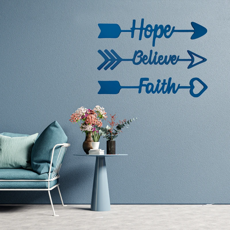 دیوارکوب آرتافرین مدل Believe Faith Hope مجموعه 3 عددی