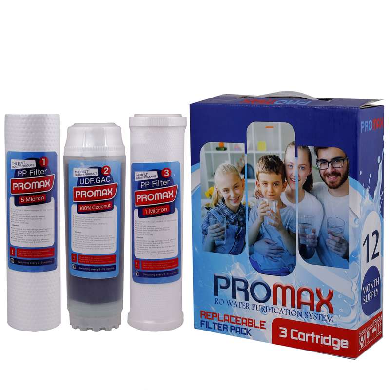 فیلتر تصفیه کننده آب پرومکس مدل A100 مجموعه 3 عددی فیلتر تصفیه کننده آب پرومکس مدل A100 مجموعه 3 عددی