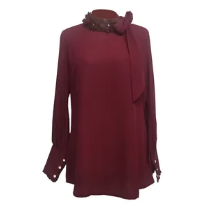 تونیک زنانه مدل یقه بندی گل برجسته PRS87