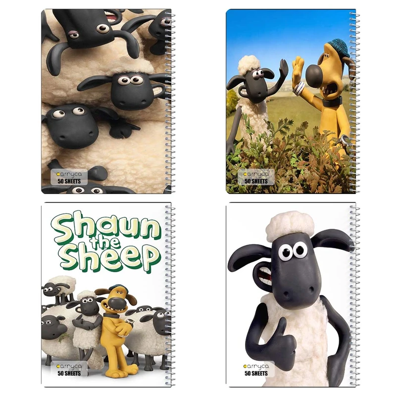 دفتر نقاشي 50 برگ کارنيکا طرح shuan the sheep کد 72388 مجموعه 4 عددی