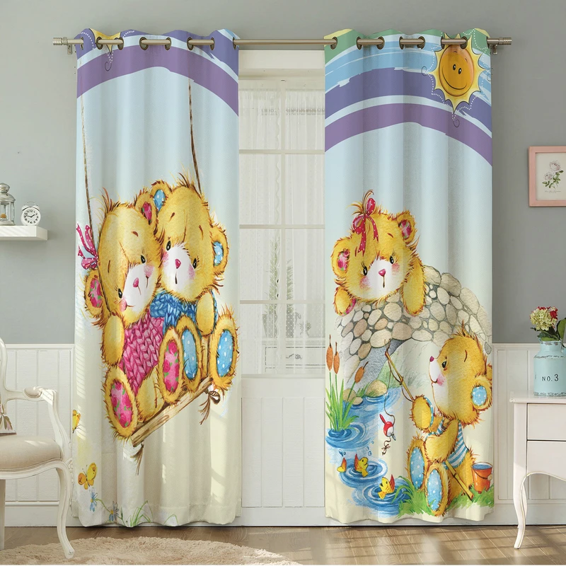 پرده نیروانا طرح  کودک مدل مخمل کد 4771سایز 140×280 سانتی متر