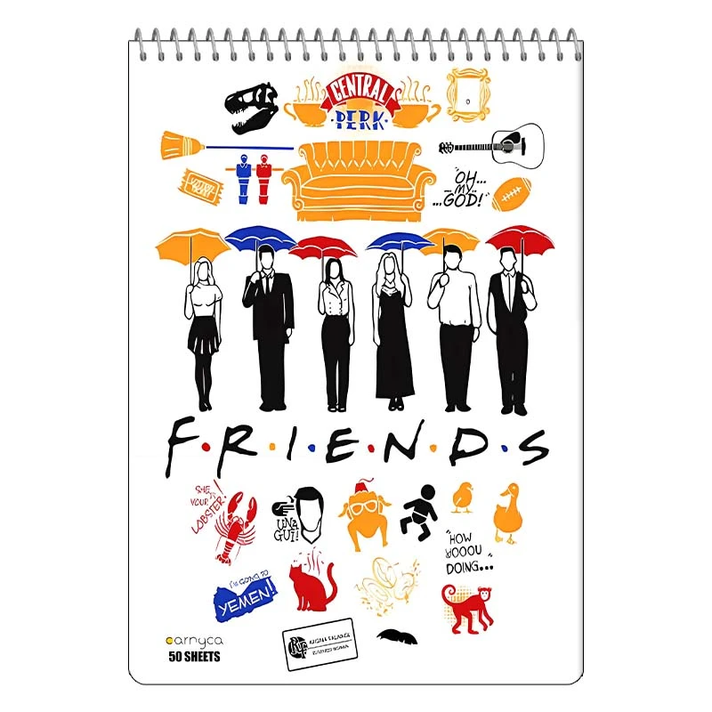 دفتر نقاشی 50 برگ سیمی کارنیکا طرح فرندز Friends کد 81059