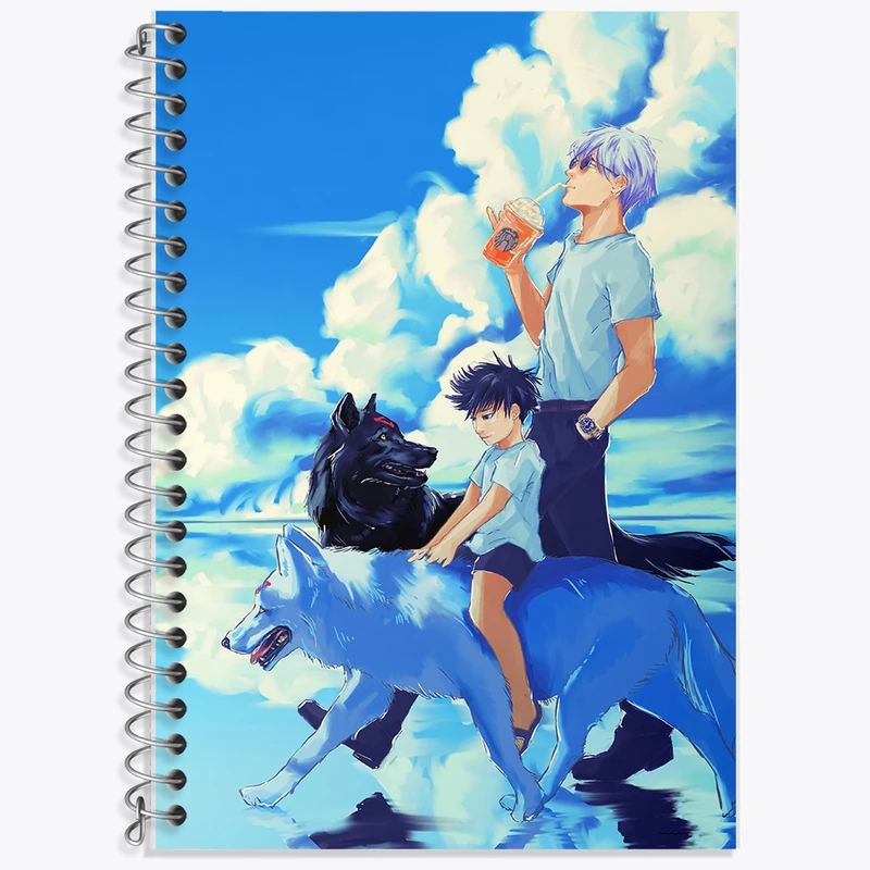 دفتر زبان 50 برگ خندالو مدل سه خط طرح انیمه جوجوتسو کایزن کد F810