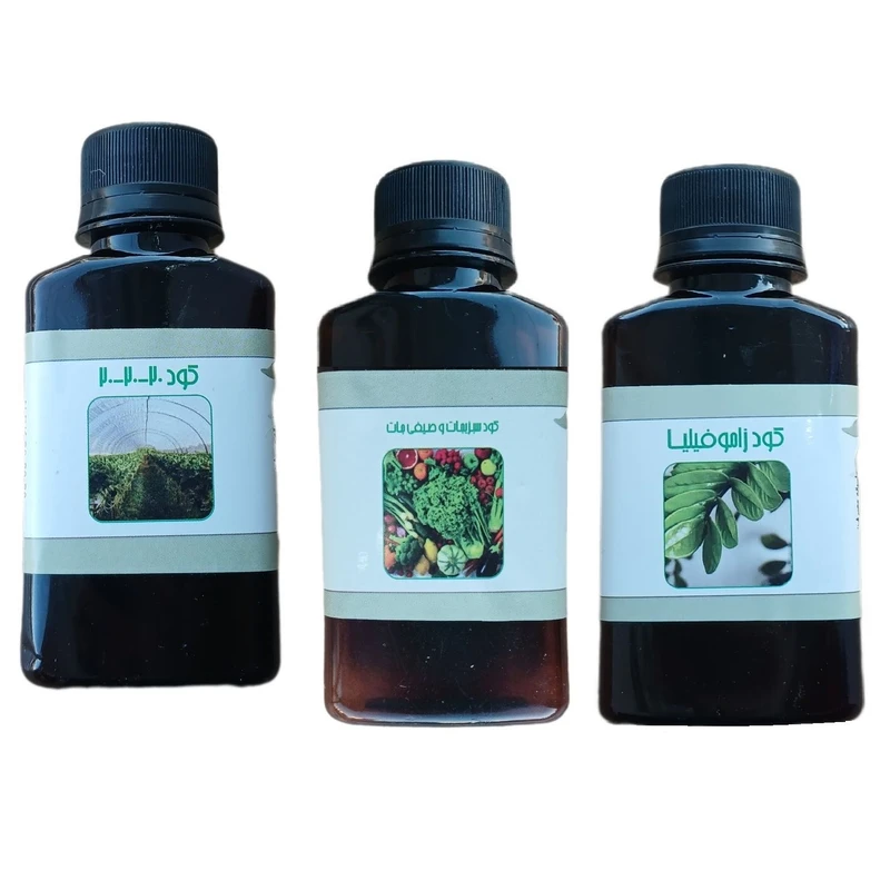 کود مایع کامل سه بیست و کود زاموفیلیا و کود سبزیجات و صیفی جات مدل life drop حجم 110 میلی لیتر بسته 3 عددی