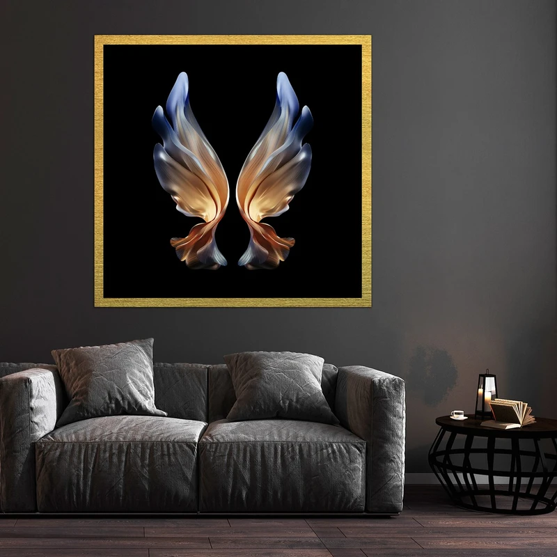 تابلو بکلیت طرح بال طلایی مدل قاب شاسی T-S10371