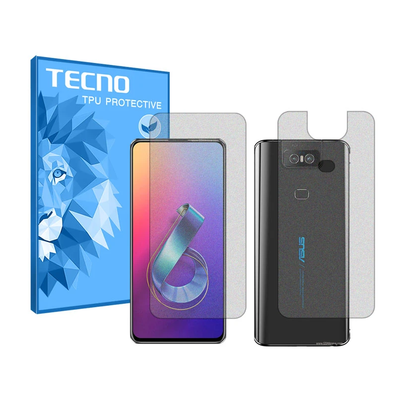 محافظ صفحه نمایش مات تکنو مدل Resistant مناسب برای گوشی موبایل ایسوس Zenfone 6 ZS630KL به همراه محافظ پشت گوشی