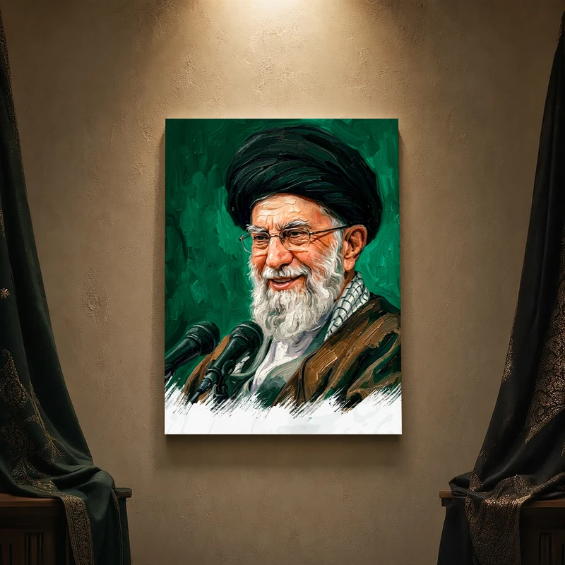 تابلو شاسی مدل مذهبی طرح رهبر شهید امام خامنه‌ای کد 2SM