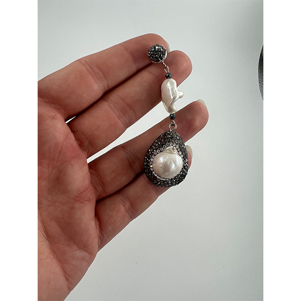 گوشواره نقره زنانه مدل صدف طبیعی لومیر کد 69335