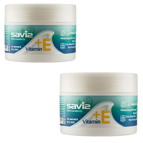 کرم مرطوب کننده ساویز مدل ویتامین E حجم 180 میلی لیتر بسته 2 عددی