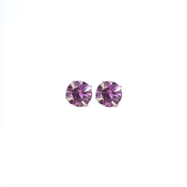 گوشواره نقره زنانه مدل درنا رنگ بنفش