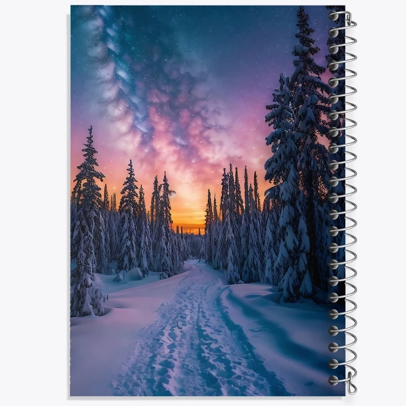 دفتر ژورنال نویسی 50 برگ خندالو مدل نقطه ای طرح جنگل برفی کد F1392