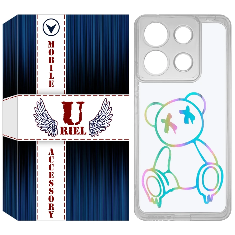 کاور یوریل مدل Clear کد 44 طرح خرس رنگی مناسب برای گوشی موبایل شیائومی Redmi Note 13 4G