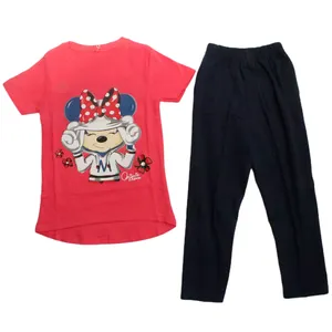 ست تی شرت و شلوار دخترانه مدل میکی موس پاپیونی