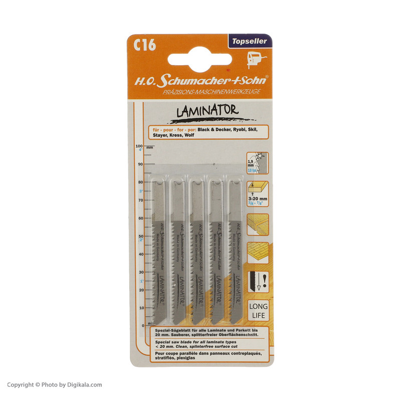 تیغه اره عمودبر اچ او شوماخر + سون مدل C16 بسته 5 عددی