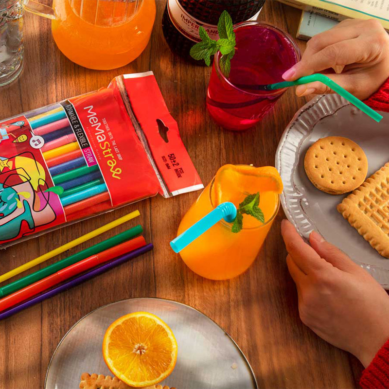 نی نوشیدنی یکبار مصرف میما استرا مدل فانتزی کد 3000-8 بسته 50 عددی