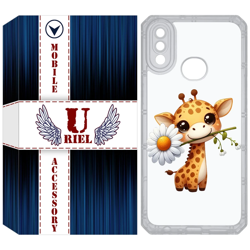 کاور یوریل مدل Clear کد 38 طرح زرافه مناسب برای گوشی موبایل سامسونگ Galaxy A10S / M10S