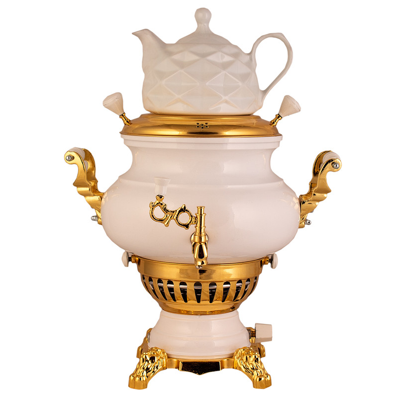 سماور گازی مدل a2 عدسی سفیدمات گنجایش 4 لیتر