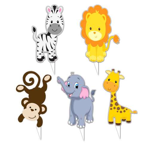 تاپر تولد مدل حیوانات جنگل طرح 01 مجموعه 5 عددی