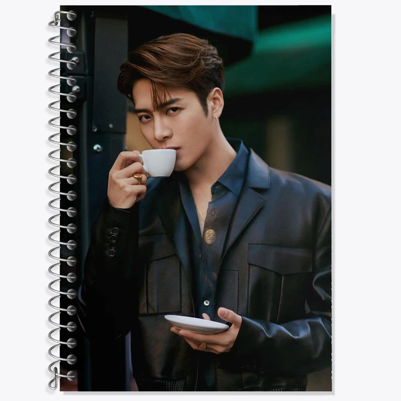 دفتر زبان 50 برگ خندالو مدل دو خط طرح جکسون گروه گات سون GOT7 کد 20959