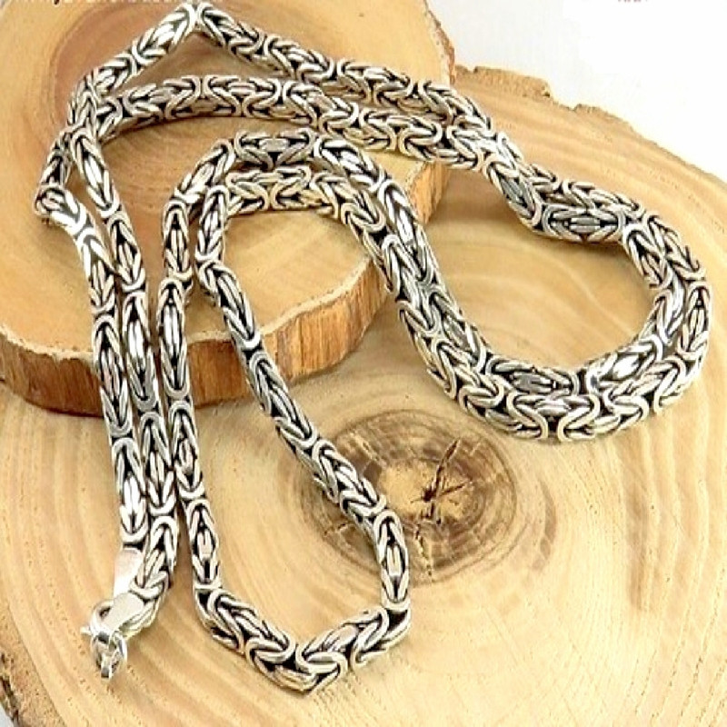 زنجیر نقره مردانه مدل کرال