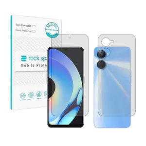 Rockspace HyGEL model transparent screen protecto suitable for Realme 10S mobile phone along with the back of the phone
