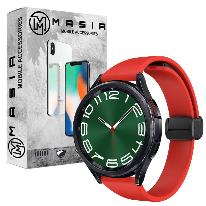 بند مسیر مدل Silicone Magnetic مناسب برای ساعت هوشمند سامسونگ Galaxy Watch 6 Classic 47mm