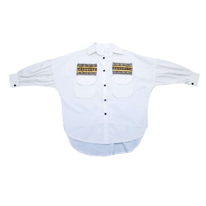 مانتو زنانه مدل 6664 رنگ سفید