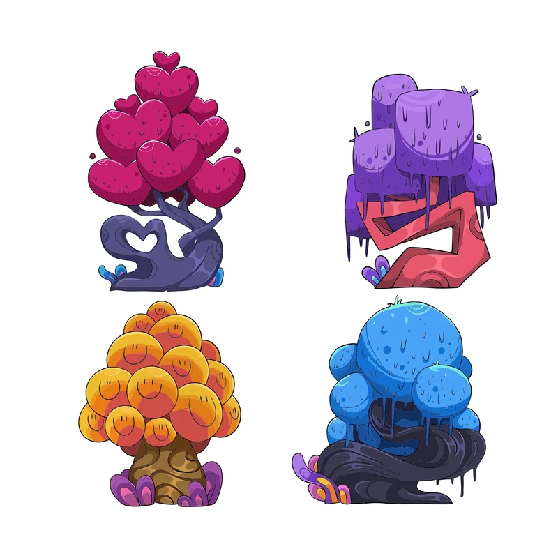 برچسب لپ تاپ مدل درخت فانتزی مجموعه 4 عددی