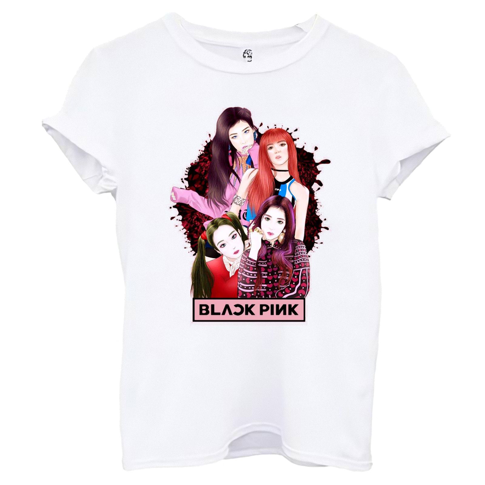 تی شرت آستین کوتاه زنانه اسد طرح BLACK PINK کد 92 -  - 1