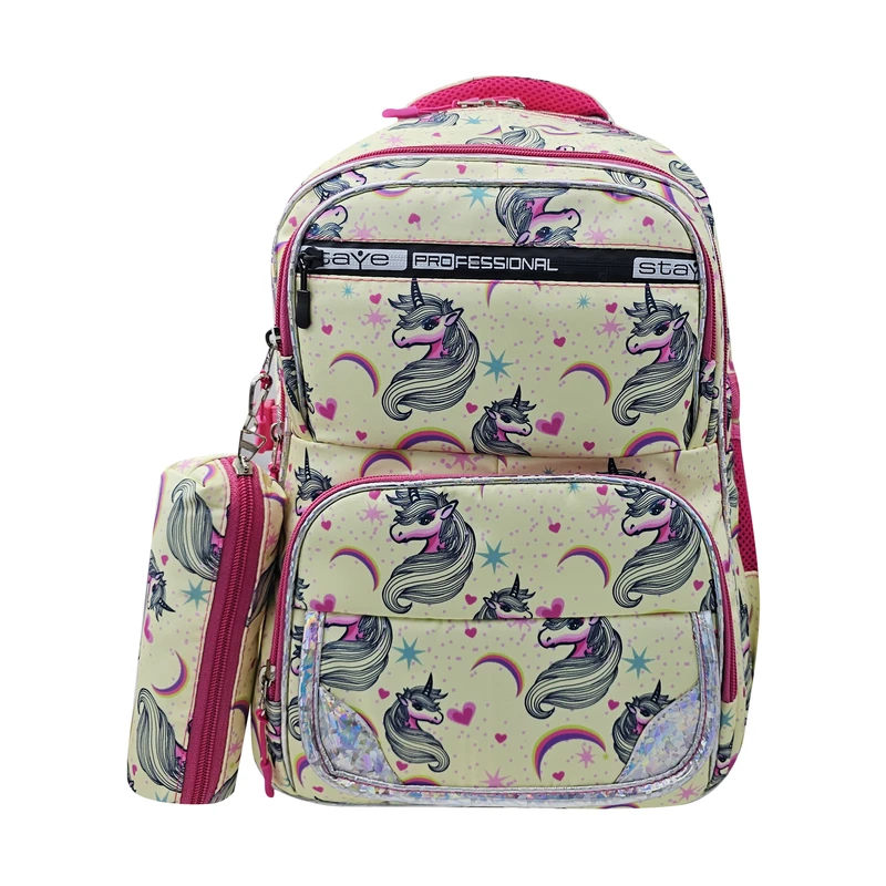 کوله پشتی سیی مدل یونیکورن پونی اسب تک شاخ کد 2148.3 به همراه جامدادی