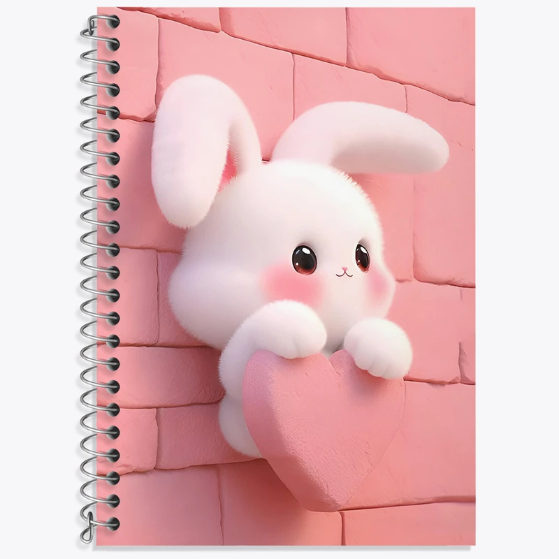 دفتر زبان 50 برگ خندالو مدل دو خط طرح خرگوش کیوت کد N4745