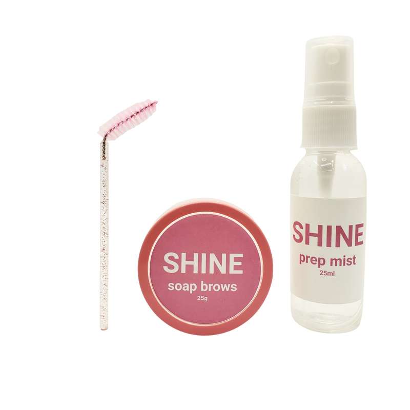 صابون لیفت ابرو شاین مدل ES به همراه برس ابرو و اسپری