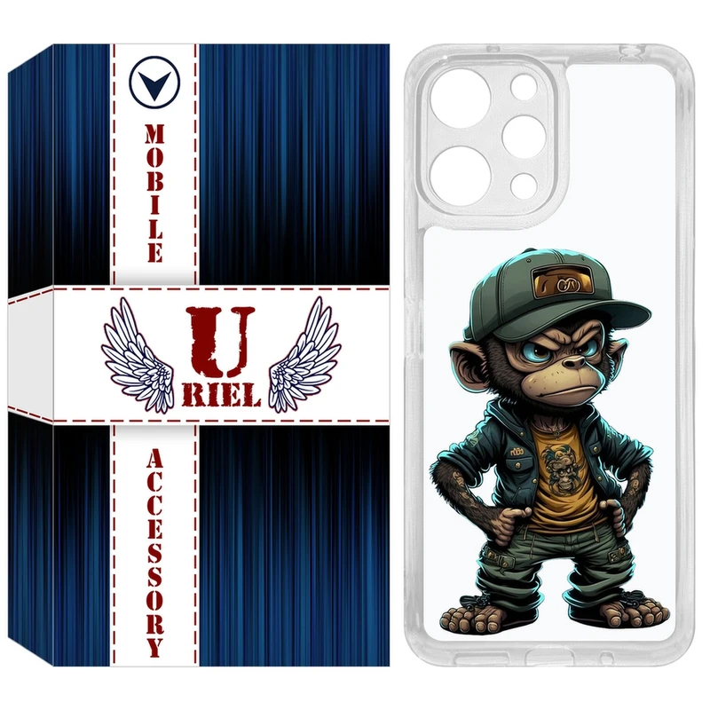 کاور یوریل مدل Clear کد 37 طرح Monkey مناسب برای گوشی موبایل شیائومی Redmi 12 4G / 12 5G
